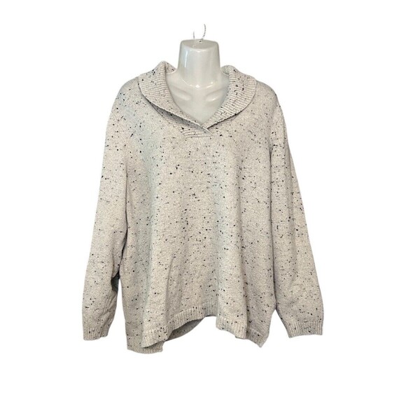 Charter Club Mock Neck Metallic Threaded Long Sleeve Knit Sweater Size 3X - Picture 1 of 4